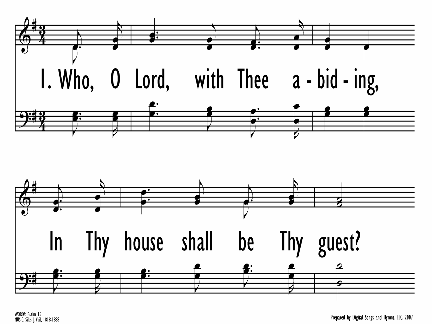 WHO, O LORD, WITH THEE ABIDING (Blue Psalter Hymnal 20)